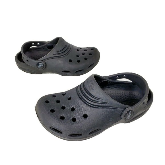 Crocs Shoes | Crocs Jibbitz Kids Black Slip on Comfort Sandals Clogs Water Shoes Size C 1213 | Color: Black | Size: 12b | Pm-30676966's Closet